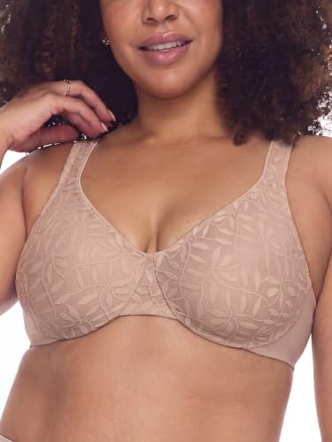 Image of Olga Women's Sheer Leaves Minimizer Bra
