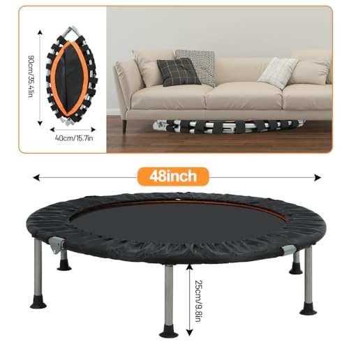 Panana Foldable Mini Fitness Trampoline, 48 inch Rebounder - Image 5