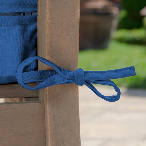 Image of Arden Outdoor Deep Seat Cushion Set (2-Pack), 24 in x 24 in, Weather-Proof, Rain-Proof, Fade Resistant Patio Cushion for Chair, Sofa, and Couch Cobalt Blue Texture