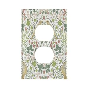 Decorative Art Light Switch Covers Morris Birds & Berries1 Gang Single Duplex Outlet Wall Plate Switchplate Electrical Faceplate for Home Decor