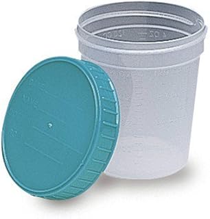 Medical Action Non-Sterile Gent-L-kare 4 Ounce Specimen Collection Cups with Turquoise Lid - Pt#4653 (500 Cups/Case)