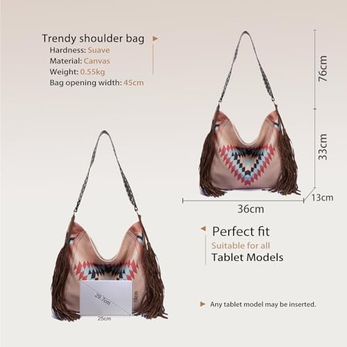Bolso de mano CORIOS con flecos bohemio para mujer miniatura 4