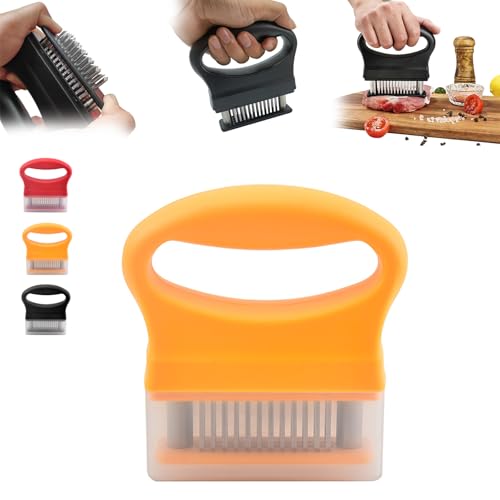 Meat Tenderizer with 48 Stainless Steel Ultra Sharp Needle Blades Heavy Duty Cooking machine, Detachable Kitchen Cooking Tool Be
