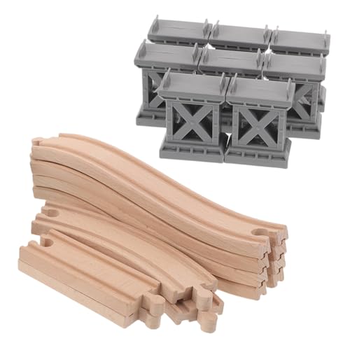 Circuit de train en bois avec pont pour le jeu créatif en famille