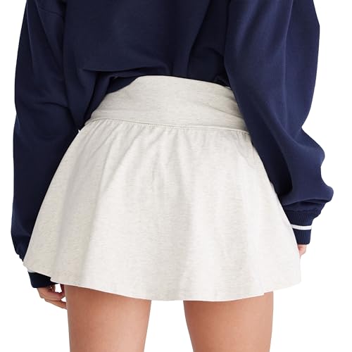 AEROPOSTALE Saia feminina dobrável de cintura média, Creme, P