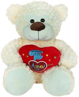 قرد حامل قلب هدية معبّرة من القلب إلى القلب! ♡ بحجم 30 سم (اوف وايت)