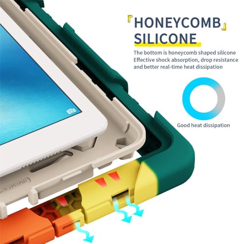 Funda para iPad 9.7 antichoque con ajuste de ángulo ergonómico azul 3
