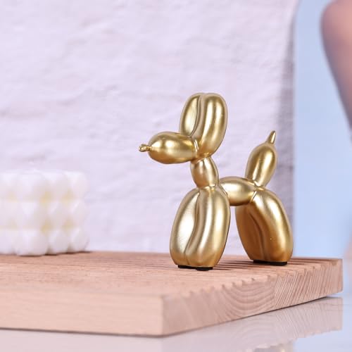 Estatua Decorativa de Perro Globo Moderna Dorada miniatura 2