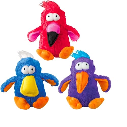 Dog Toys Soft Cuddly Extinct DoDo 6.25 Inch Birds Two Fun Loud Squeakers Inside (One Discounted Toy - Random Color)