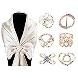 Coollooda スカーフリング スカーフ留め 6種6個入 ラインストーン 女性 人気 スカーフ リング 滑らか 上品 シルク クリップ 結婚式 母の日 入学式 卒業式 誕生日 母へのプレゼント 金色 ゴールド