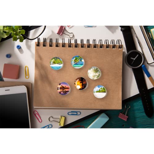 Glass Fridge Magnets, Beach Coconut Grove Pretty Refrigerator Magnets For Kitchen School Office Cabinet Refrigerator Whiteboard Photo 6Pcs #TOP3