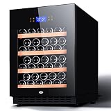 Mini frigorifero per bevande, con porta frontale in vetro, doppia zona per birra, vino, bibite, compatto per casa, bar e cucina