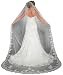 WAJY Lace Edge Cathedral Length Long Bridal Wedding Bridal Veil+Comb Ivory
