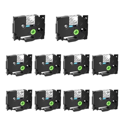 10 PCS�_���ID���~�l�[�g���x���e�[�vFX231 FX241 FX251 FX631 TZE�X�^�C���̃��x���t���}�V���ƌ݊���(Black on Clear)