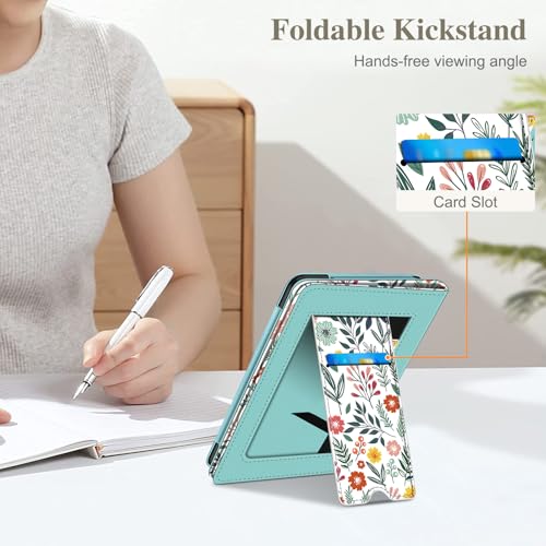 Image of Fintie Case for 7 inch /6.8 inch Kindle Paperwhite(12th /11th Generation-2024 /2021) and Kindle Colorsoft Signature Edition -Slim Foldable Stand Cover Auto Wake /Sleep for Paperwhite 2024, Spring Bloom
