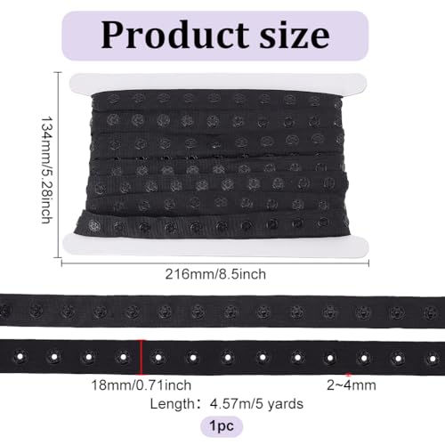 BENECREAT 5 Yards Snap Button Tape - Image 2