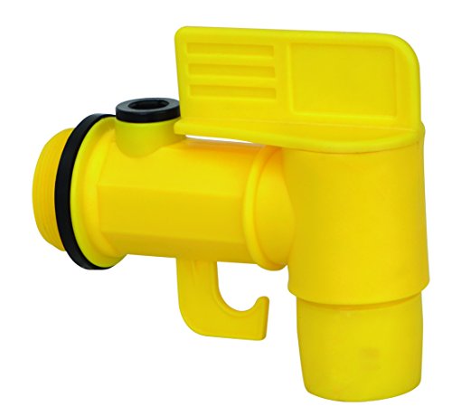 Groz 2-Inch Drum Faucet | Built-In Bucket Hangar | Sight Glass Port | Polyethylene Construction (44420) #TOP5