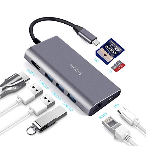 Auvoda USB C Hub 8 in 1 Type C Adapter Docking Station,USB C