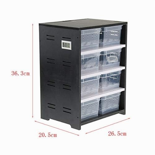 PVC-Brutschrank für Reptilien Terrarium mit Heizkissen Schwarz