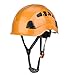 Casque Industriel, Casque de caverne Casque de spéléologie Trous de Ventilation Support de Protection du Menton avec Carte de Phare pour Les Sports de Plein air(Orange)