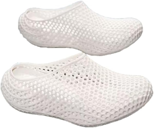 3D Printed Clogs Mens Cushioned Thick Sole Garden Shoes Breathable Lattice Upper Shock Absorbing EVA Clogs for Men Beach Gardening Walking