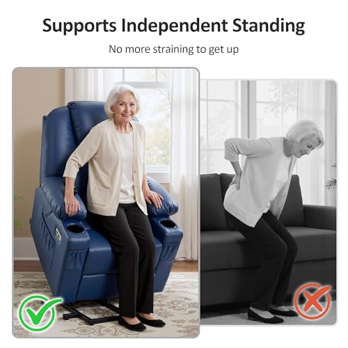 Image of MCombo Small Power Lift Recliner Chair for Elderly, Heat and Massage 7141