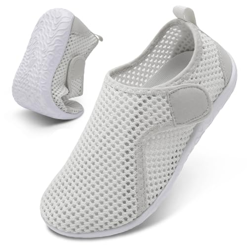 XIHALOOK Water Sports Shoes Mens Quick Dry Swim Aqua Barefoot for Diving Boating Beach Camping Grey, 15-16 Women/12.5-13.5 Men
