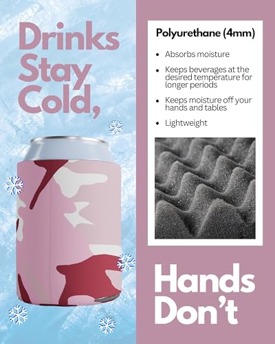PartyPrints 200 Pack Multicolor Assorted Blank Can Cooler Sleeves, Customizable Bulk Sublimation Insulated Foam, Collapsible Plain Drink Holder, Cold Beer Insulator | 12oz Regular, 16oz Tall Cans - Thumbnail 5
