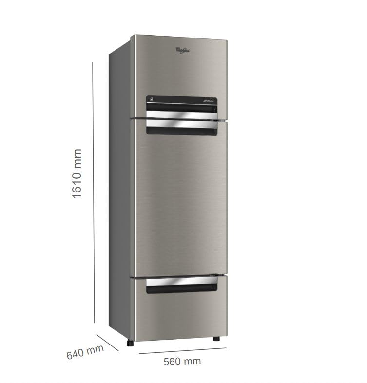 Image of Whirlpool 235 L (253D) Frost Free Triple-Door Refrigerator (FP 253D PROTTON ROY MAGNUM STEEL(Z) Double Door Refrigerator space)