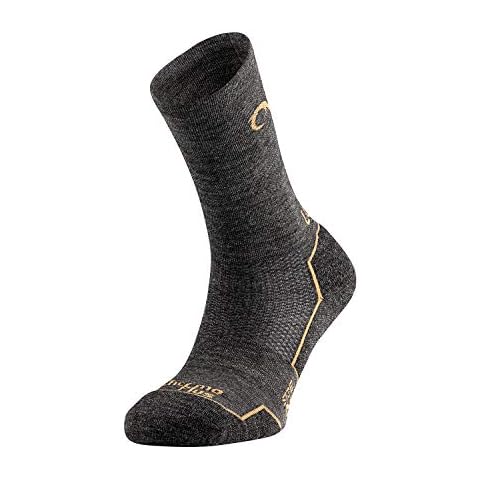 LURBEL Astones, Merino Wool Socks, Outdoor Socks, Thermal Socks, Trekking Socks, Breathable Socks, MARENGO - Mustard, L Plus Cover