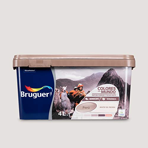 Bruguer Colores del Mundo Pintura para paredes monocapa Perú Matiz de Piedra 4 L