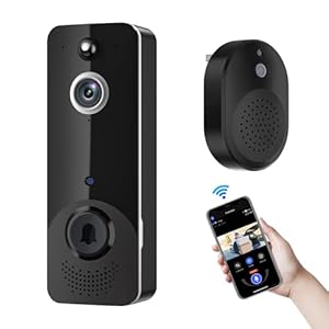 Video Doorbell Camera Wireless with Ring Chime, Home Security System, AI Human Detection, 2-Way Audio, Live Image, Night Vision, Instant Alerts, Cloud Storage, Battery Powered