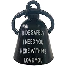 Kustom Cycle Parts Ride Safely I Need You HERE with ME Love You Motorcycle Evil Spirits Biker Guard Bell. Flat Black Bell
