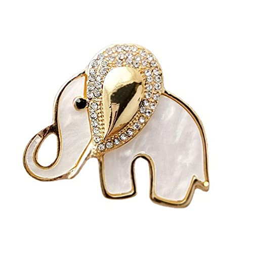 Jolie petite broche en forme d'éléphant avec strass pour robe, accessoire de robe, badge animal pour chapeau, sac, costume, bijoux, cadeaux pour femmes et hommes, Strass, coquillage