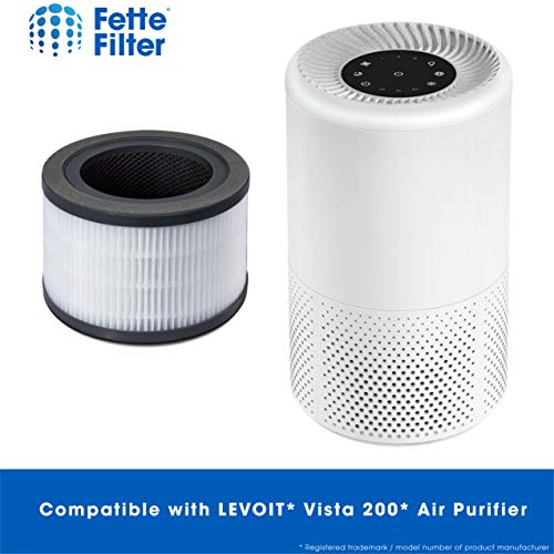 fette filter - air purifier replacement filter compatible with levoit vista 200 air purifier 3-in-1 pre-filter true hepa filter high-efficiency activated carbon filter vista 200-rf