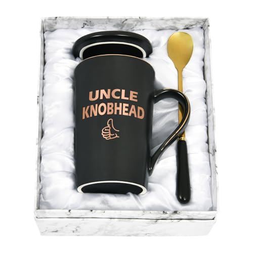 Joymaking Coffee Mug Gifts for Uncle from Nephew Funny Best Uncle Gifts for Christmas Birthday Gifts, 14Oz Black