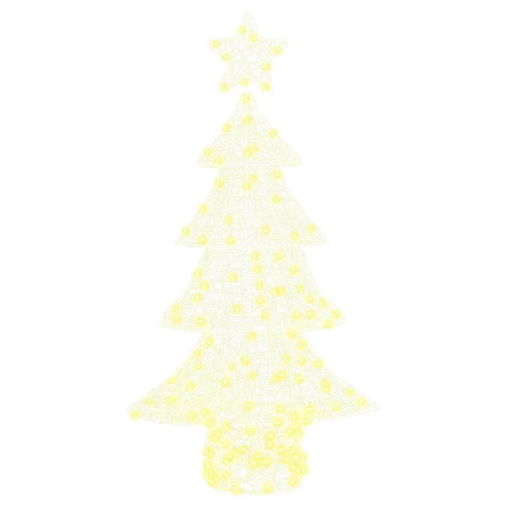 Akrylowa choinka 150 cm z 160 diodami LED w kolorze ciepłej bieli, gwiazda 3D, zasilana przez USB, nowoczesna dekoracja do świątecznych wnętrz