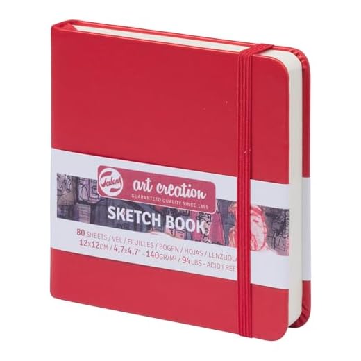 Talens Art Creation Skissbok, rod 12 x 12 cm, 140 g, 80 ark ..