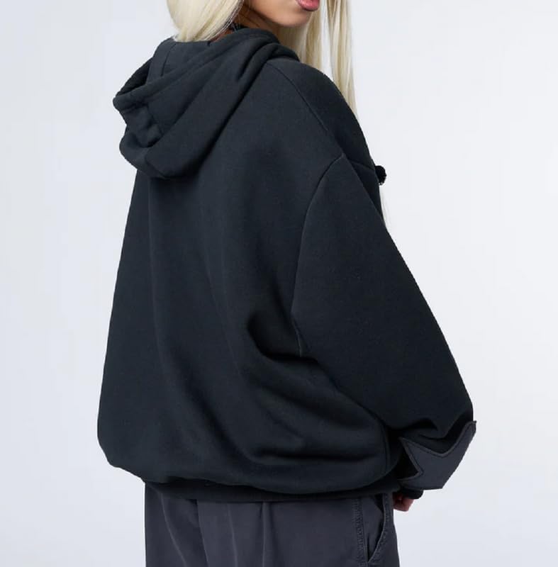 ROAONOCOMO Women Y2K Zip Up Hoodie Star Printed Oversized Sweatshirts Fairy Grunge Graphic Hooded Jacket Harajuku Streetwear - Image 5