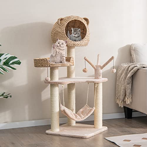 Centro de actividades para gatos de madera de 48 pulgadas miniatura 3