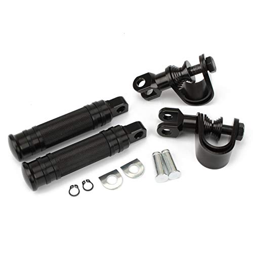 Universal Motorcycle Highway Foot Pegs Footrest Mount Clamp Kit fit 25-32mm Engine Guard For Touring Electra Glide Softail Dyna Black