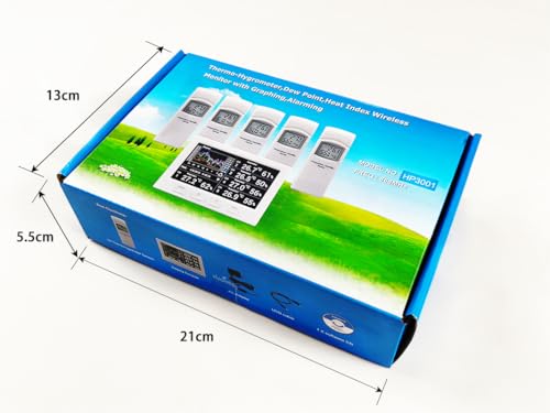 MISOL Wireless Weather Station with 5 sensors, 5 Channels, Color Screen, Data Logger, Connect to PC/Estación meteorológica inalámbrica con 5 sensores, 5 Canales