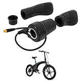 PSLER 20X E-Bike-Halb-Drehgriffgas 22.5 mm Lenker-E-Bike-Halb-Drehgriffgasgriff für Wasserdichten 3-poligen Stecker für 12 V-72 V Elektrofahrrad-Roller-MTB-Umrüstsätze