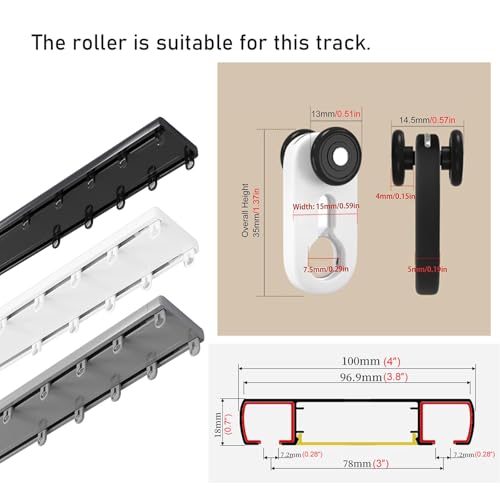 Miniatura 2 de Rodillos Para Carril De Cortinas Polea Para Cortinas Poleas Y Deslizadores Para Carril De Cortinas Silencioso Polea Para Carril De Cortinas Rueda Rodillos Para Cortinas Model 2,200 Pcs