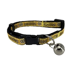 Pets First NHL Boston Bruins CAT Collar Adjustable Break-Away Collar for Cats with Licensed Team Name & Logo. Cute & Fashionable Hockey Sports Cat Collar with Metal Jingle Bell (BRU-5010)