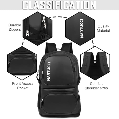 Image of Martucci Victor 36L Faux Leather Water Resistant Laptop Backpack /Casual Backpack /Daypack /Travel Backpack /College Bag For Men /Women