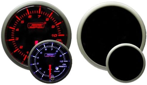 BAR Metric Oil Pressure Gauge-with Peak and Warning Electrical Amber/white Premium Series 52mm (2 1/16")