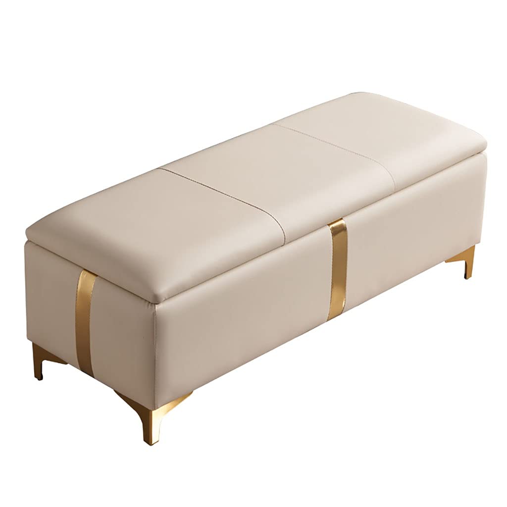 Tabouret à langer et coffre de rangement avec assise rembourrée haute densité