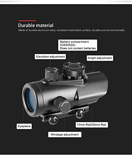 ACEXIER Red Dot Sight 1X30mm Scope Holographic 11mm & 20mm W.eaver Rail Mount for Tactical Hunting Optics 5-0040 - Image 4