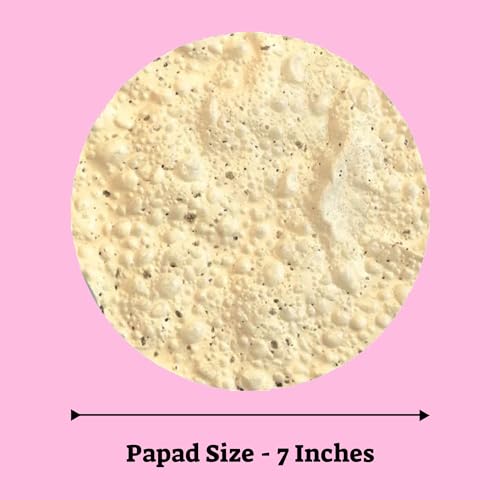 Image of Marwar Rajasthani Moong Dal Plain Papad 400gm | Low Spicy Handmade Sada Pappadam | Zipper Pack Appadam | Size: 7Inch, Contains 28-30 Papads | Perfect Snack or Meal Side